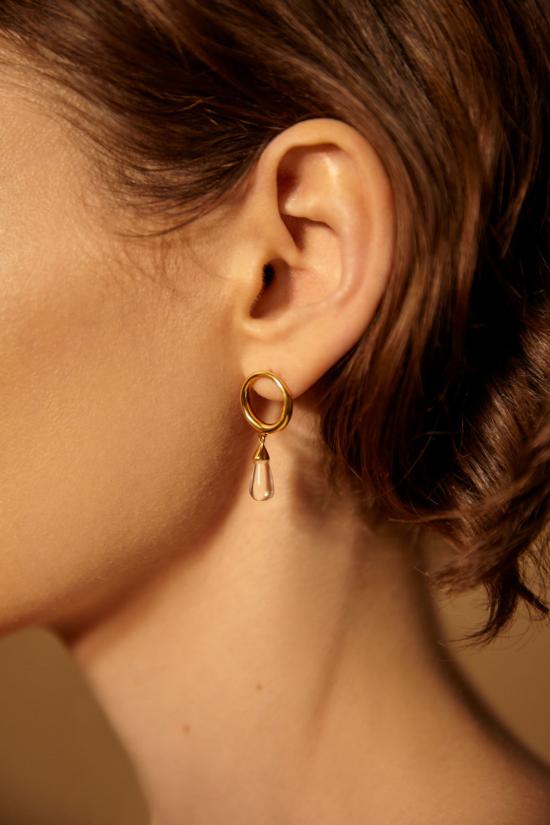  루스 오르티스 이어링 루즈 오르티즈 쿼츠 물방울 귀걸이 - LUZ ORTIZ