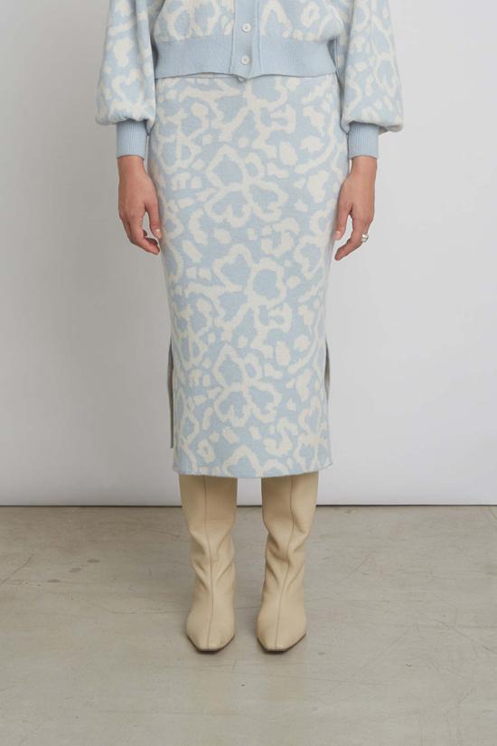  일레븐 식스 미디 스커트 엠마 튜브 스커트 추상적인 꽃무늬