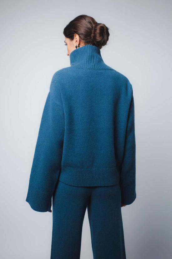  Santicler 터틀넥 산티클레르 시오 드롭 숄더 캐시미어 풀오버 피콕 - OTHER BRANDS