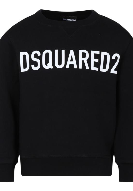  [키즈] 디스퀘어드2 풀오버 키즈 Dsquared2 블랙 스웨트셔츠 - DSQUARED2