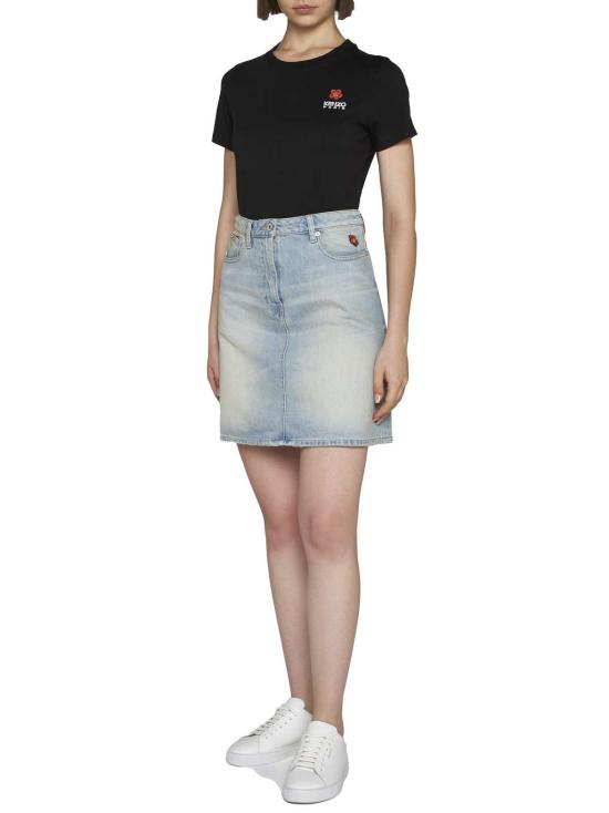  겐조 데님 스커트 미디엄 스톤 블루 데님 - KENZO