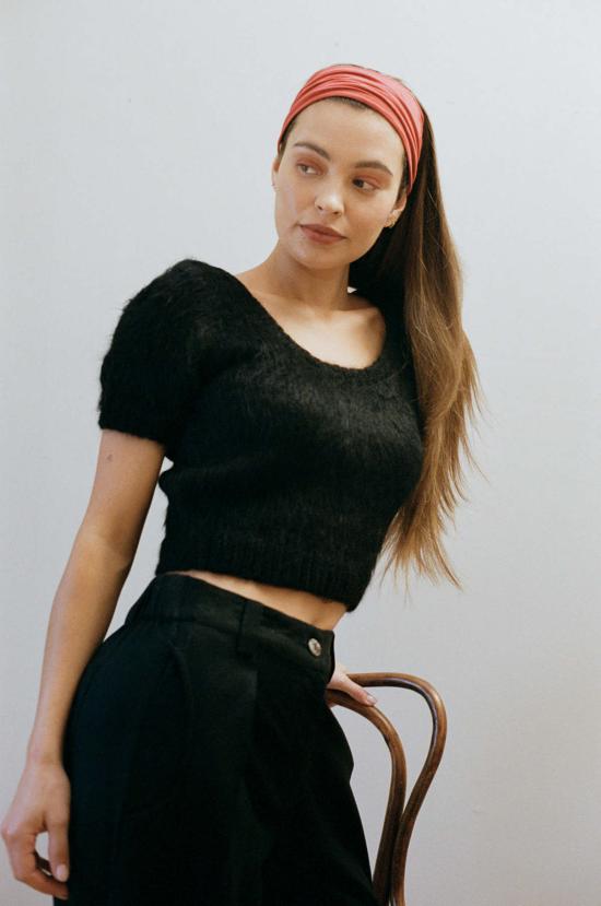  마리아 스탠리 반팔 티셔츠 마히 탑 느와르 - MARIA STANLEY