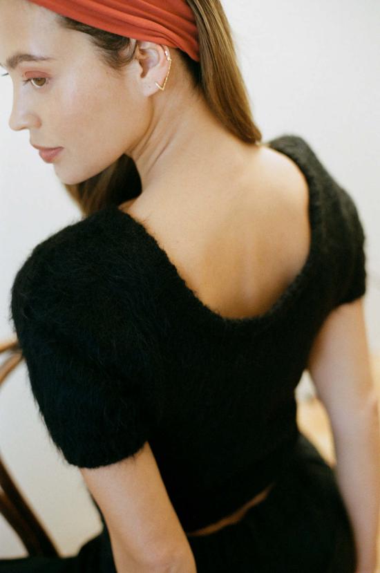  마리아 스탠리 반팔 티셔츠 마히 탑 느와르 - MARIA STANLEY