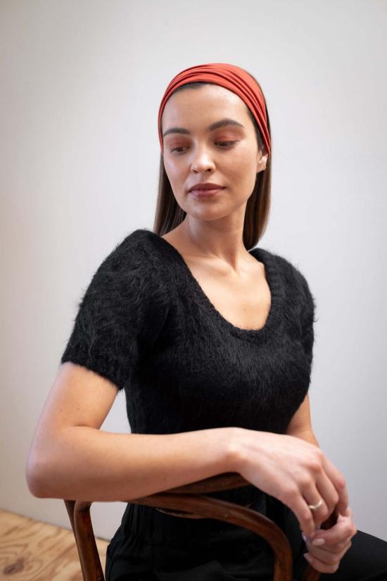  마리아 스탠리 반팔 티셔츠 마히 탑 느와르 - MARIA STANLEY