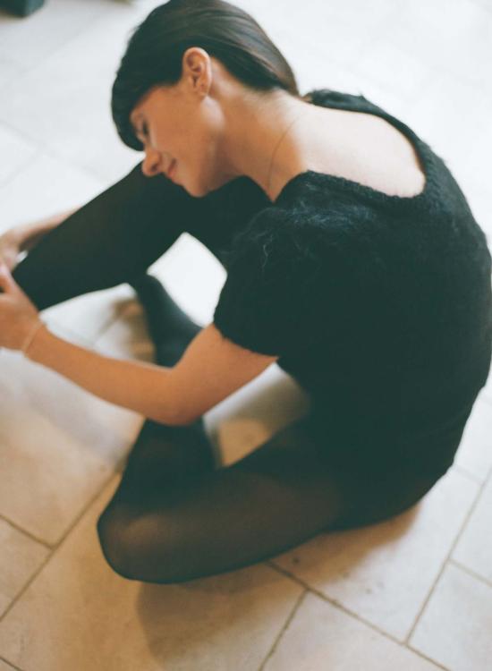  마리아 스탠리 반팔 티셔츠 마히 탑 느와르 - MARIA STANLEY