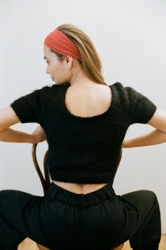  마리아 스탠리 반팔 티셔츠 마히 탑 느와르 - MARIA STANLEY