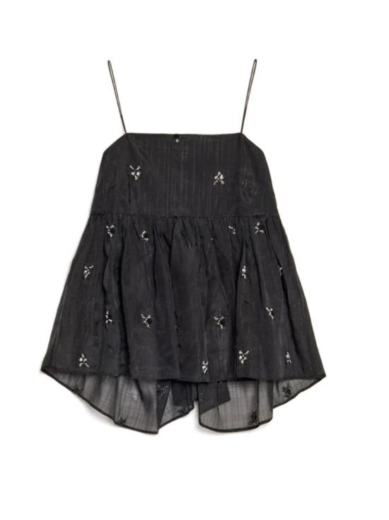  시스터 제인 블라우스 롤라 장식 탑 블랙 - SISTER JANE