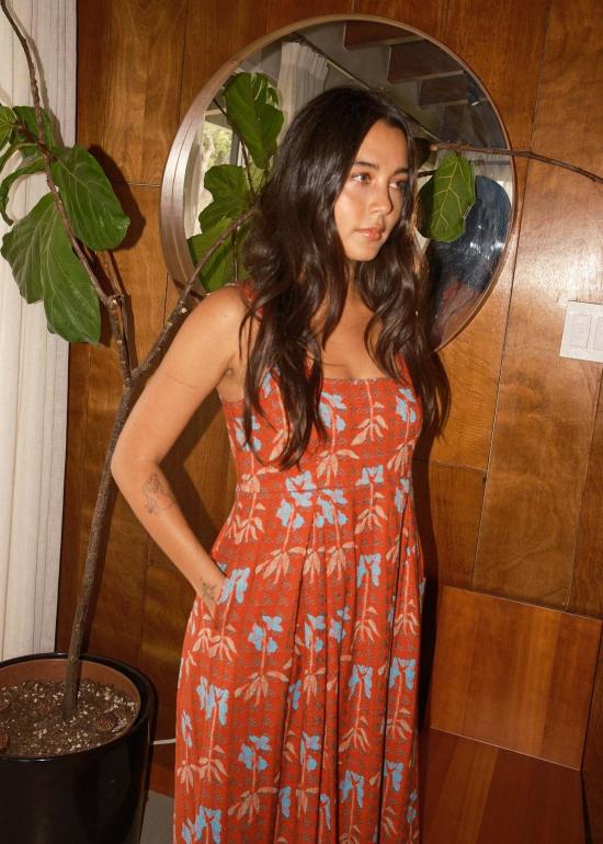  에이스 앤 지그 롱 원피스 에이스 & 지그 프레야 드레스 버드케이지 - ACE & JIG