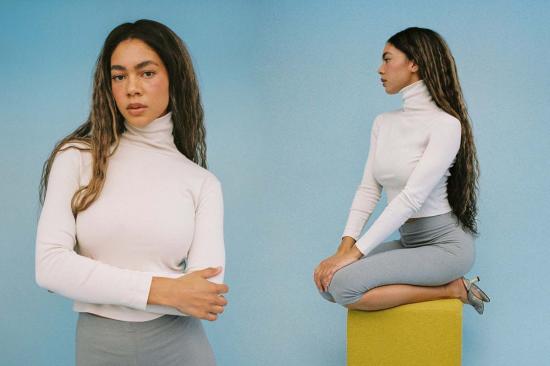  질 로드리게즈 긴팔 티셔츠 길 로드리게즈 터틀넥 긴팔 벨뷰 티셔츠