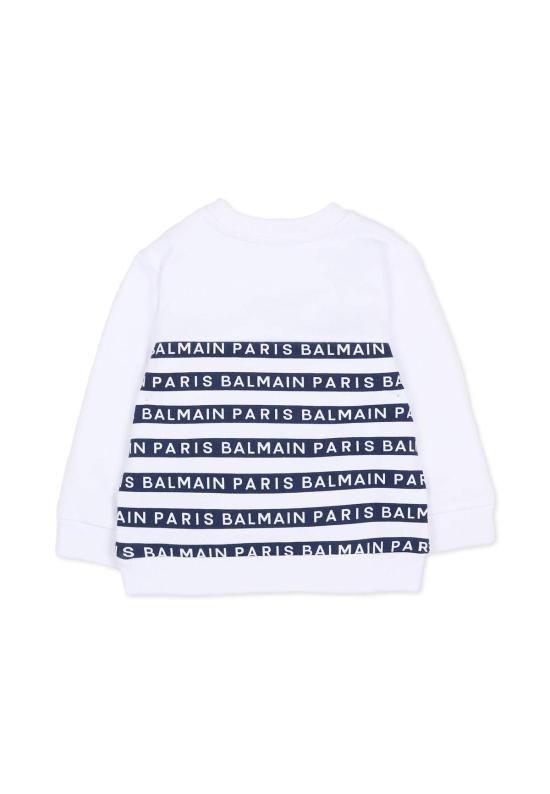  [키즈] 발망 풀오버 스웨트셔츠 화이트 - BALMAIN