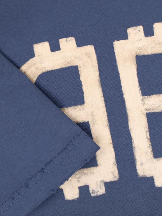  발렌시아가 반팔 티셔츠 크립토 프린트 티셔츠 블루 - BALENCIAGA