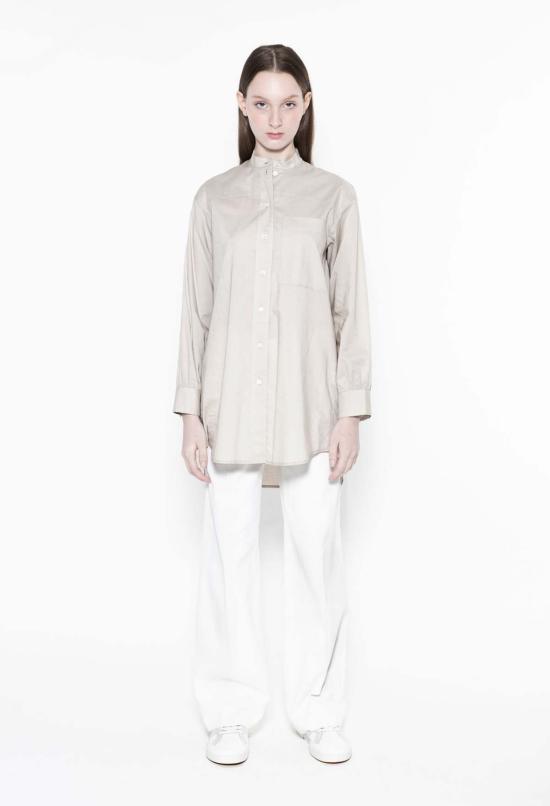  JULIA JENTZSCH 셔츠 줄리아 젠츠쉬 조란 스탠드 칼라 긴팔 면 셔츠 아이보리 - JULIA JENTZSCH