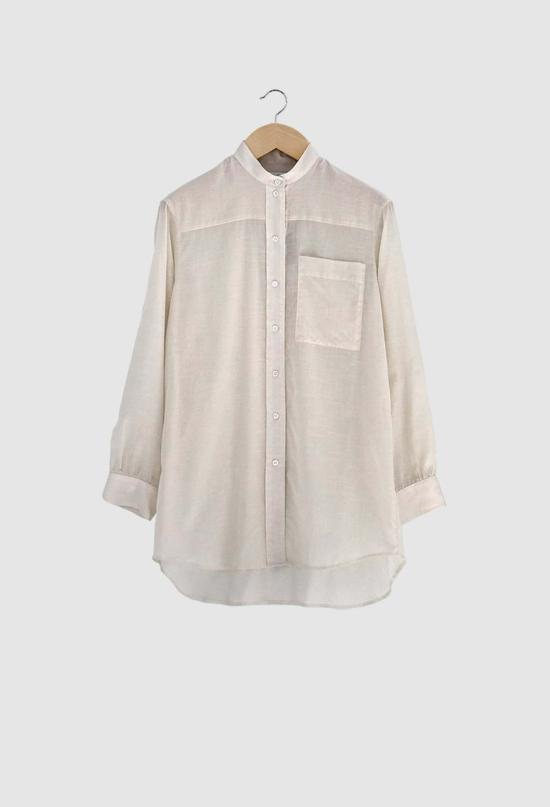  JULIA JENTZSCH 셔츠 줄리아 젠츠쉬 조란 스탠드 칼라 긴팔 면 셔츠 아이보리