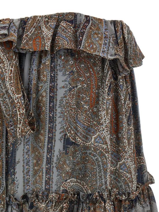  생로랑 미디 스커트 생 로랑 올오버 프린트  멀티컬러 - SAINT LAURENT