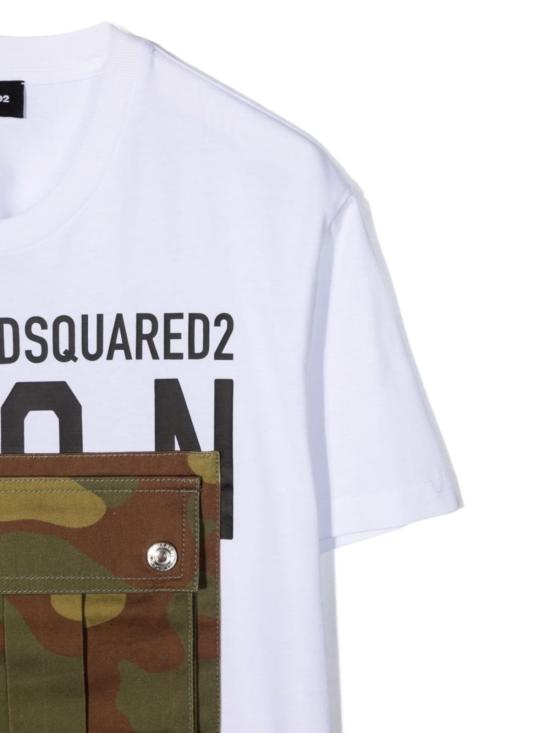  [키즈] 디스퀘어드2 트레이닝 상의 키즈 Dsquared2 Relax Icon Maglietta 티셔츠 화이트 - DSQUARED2