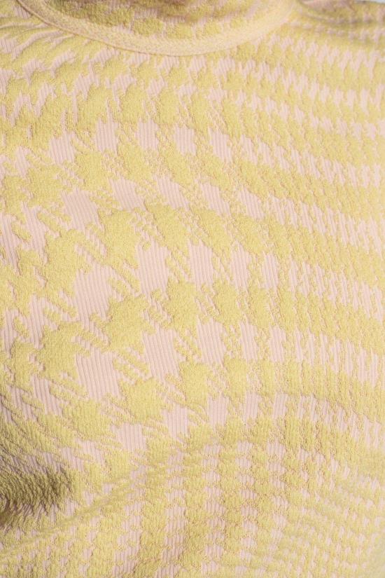  버버리 터틀넥 워프드 하운드투스 자카드 하이넥 스웨터 카메오 Ip 패턴 - BURBERRY