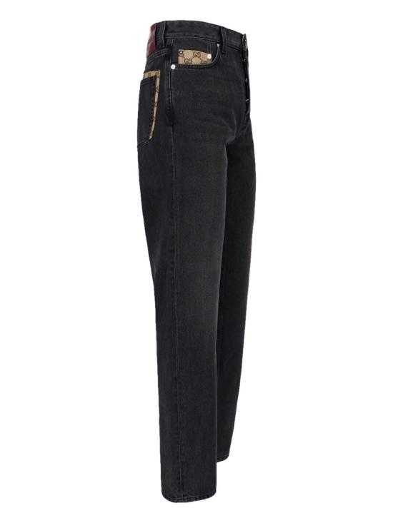  구찌 데님 팬츠 스트레이트 진 블랙 - GUCCI