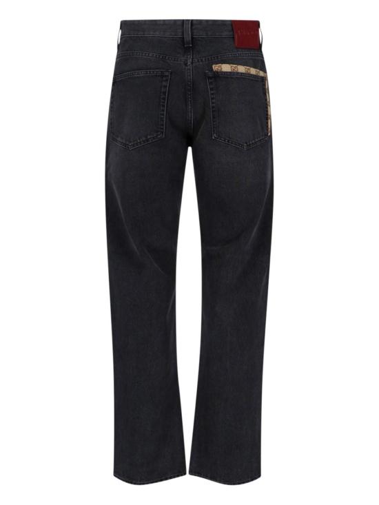  구찌 데님 팬츠 스트레이트 진 블랙 - GUCCI