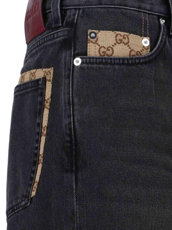  구찌 데님 팬츠 스트레이트 진 블랙 - GUCCI