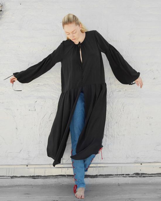  INGA-LENA 튜닉 잉가 레나 마가 실크  차콜 - OTHER BRANDS