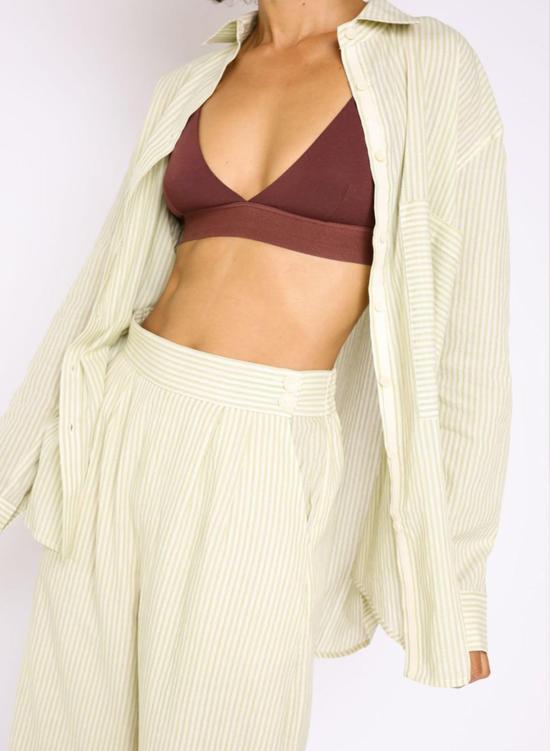  Seek Collective 스트레이트 팬츠 소설 바지 말차 스트라이프 - OTHER BRANDS