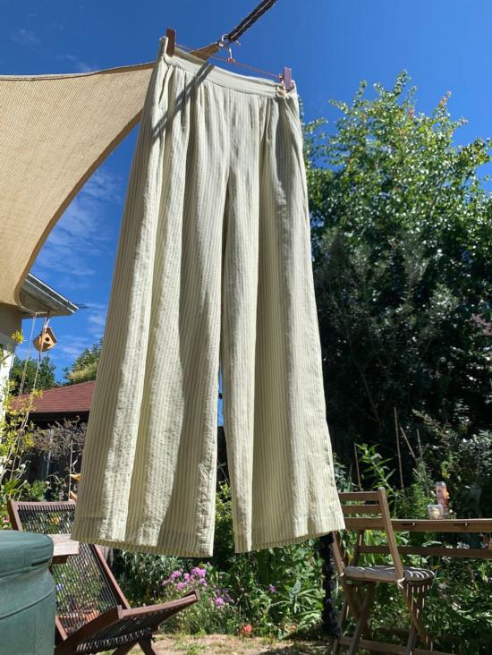  Seek Collective 스트레이트 팬츠 소설 바지 말차 스트라이프