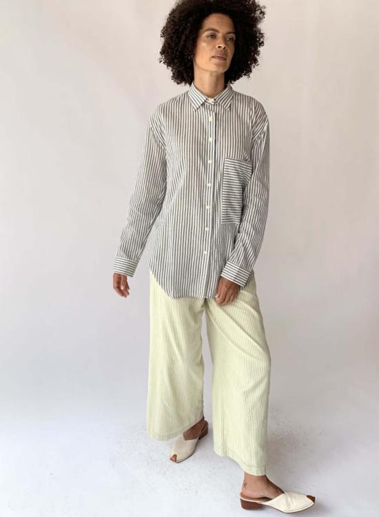  Seek Collective 스트레이트 팬츠 소설 바지 말차 스트라이프 - OTHER BRANDS