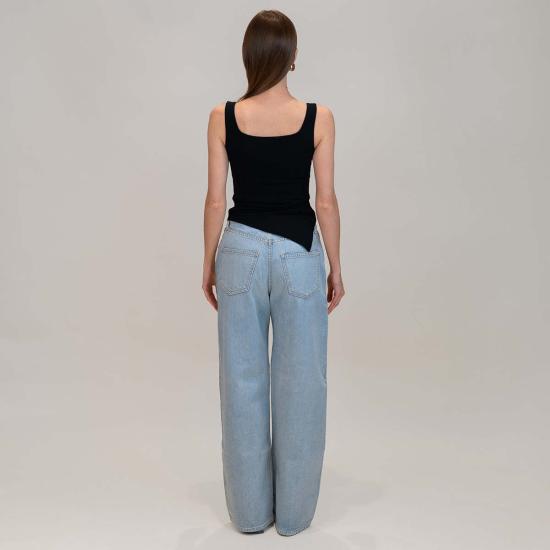  Determ; 민소매 티셔츠 콜라겐 비대칭 측면 슬릿 상단 결정 - OTHER BRANDS