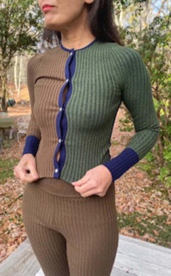  giu giu 가디건 지우 지우 논나 펄  루츠 컬러블록 - OTHER BRANDS