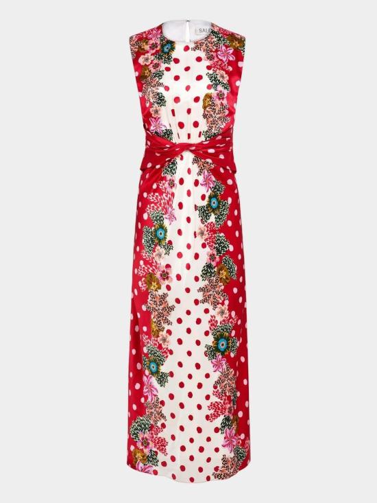  살로니 롱 원피스 그웬 드레스 플루메리아 루즈 - SALONI