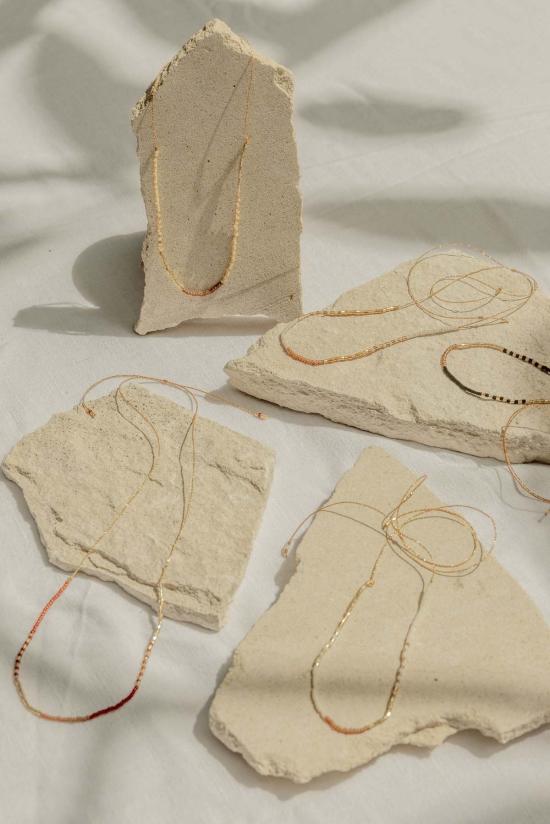  빌리지 스라이브 목걸이/팬던트 골든 비즈 목걸이