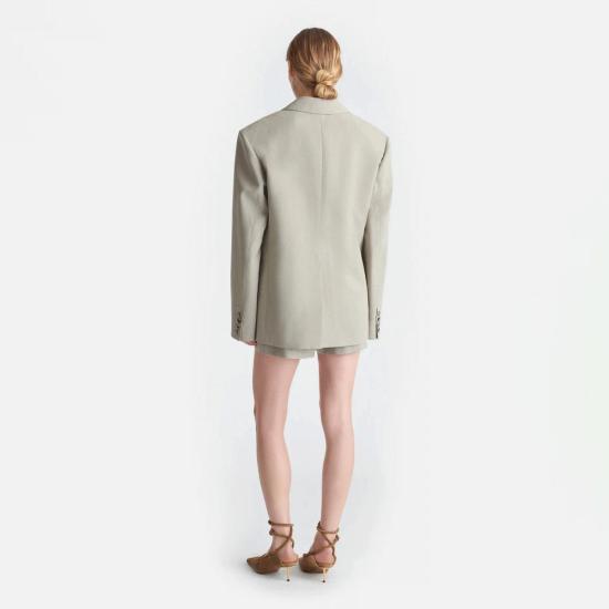  나누슈카 수트 자켓 디안테 박시 로우 실크 블레이저 샌드 그레이 - NANUSHKA