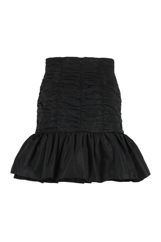  파투 숏 스커트 개더드 테크노 새틴 미니 스커트 블랙 - PATOU