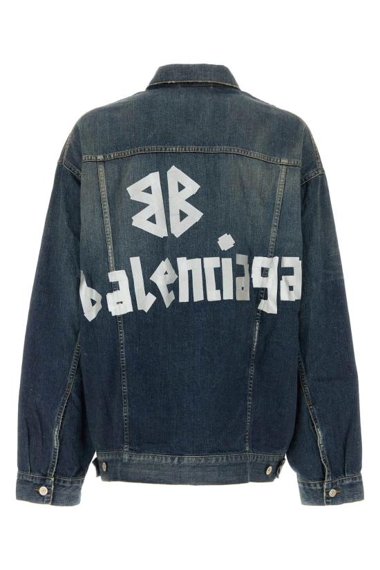  발렌시아가 데님 자켓 데님 오버사이즈 재킷 블루 - BALENCIAGA