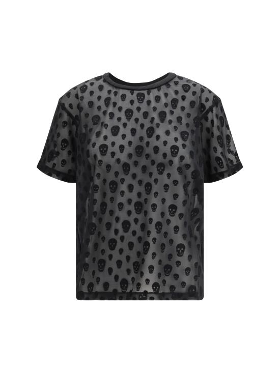26SS 알렉산더 맥퀸 반팔 티셔츠 858610QCAMQ 1000 BLACK