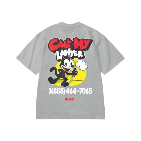  마켓 반팔 티셔츠 펠릭스 고양이 스프레이 페인트 티셔츠