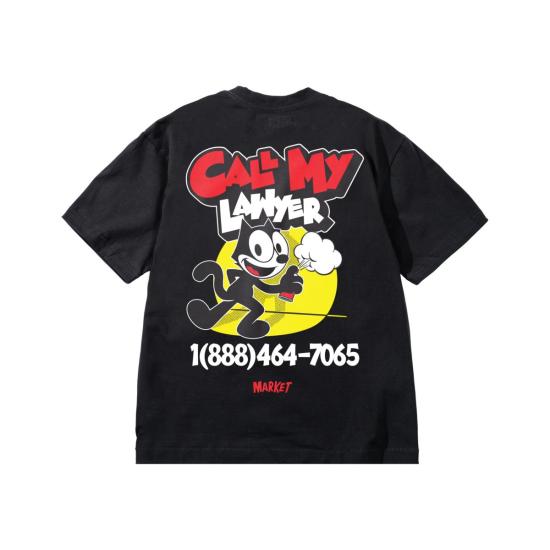  마켓 반팔 티셔츠 펠릭스 고양이 스프레이 페인트 티셔츠 - MARKET