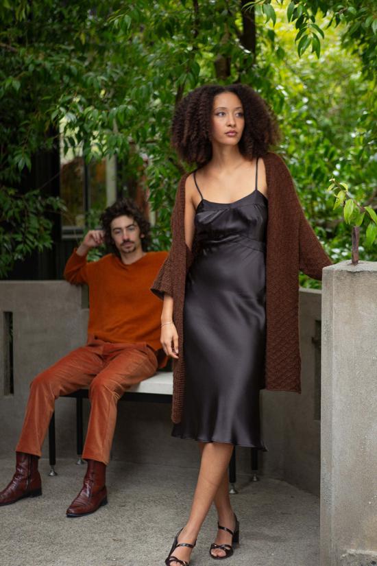  에리카 타노브 롱 원피스 에리카 타노프 롱 롤라 실크 샤르뫼즈 드레스 - ERICA TANOV