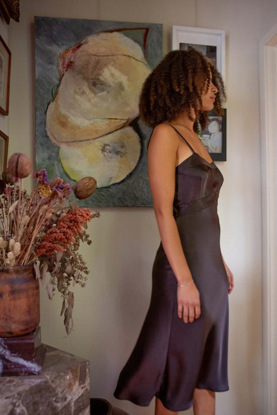  에리카 타노브 롱 원피스 에리카 타노프 롱 롤라 실크 샤르뫼즈 드레스 - ERICA TANOV