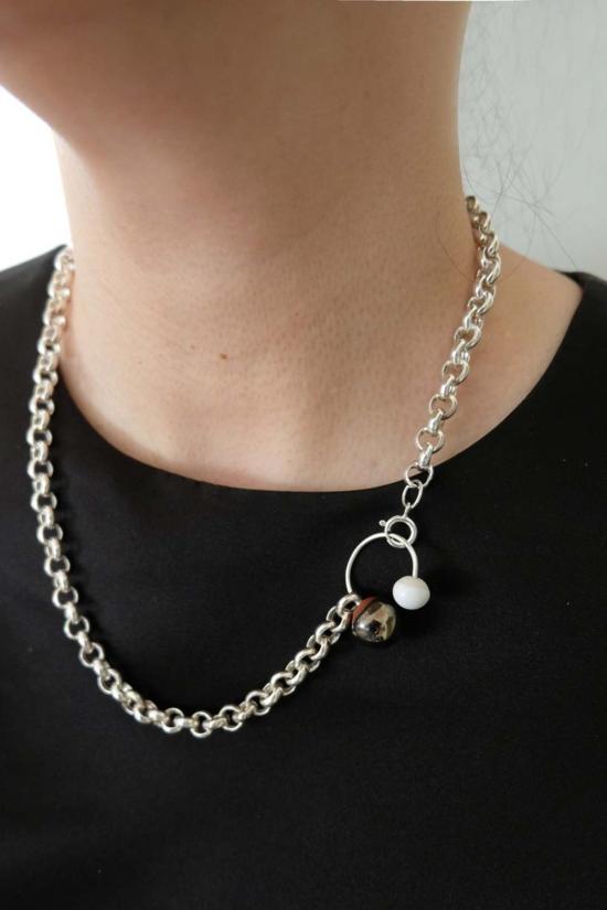  주주메이드 목걸이/팬던트 청키 목걸이 실버 - JUJUMADE