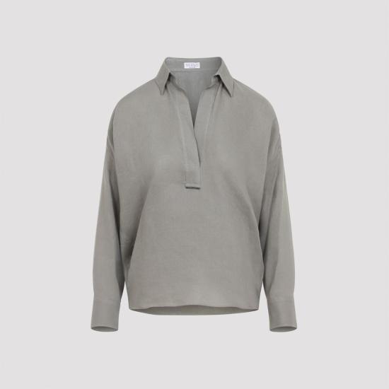  브루넬로 쿠치넬리 블라우스 Brunello Cucinelli 린넨  카키
