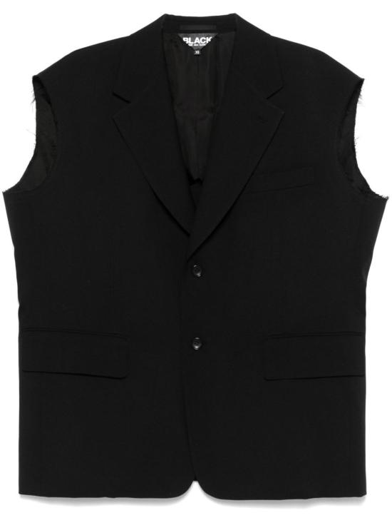  꼼데가르송 수트 자켓 Comme Des Garçons 울 슬리브리스 블레이저 베스트 블랙 - COMME DES GARCONS