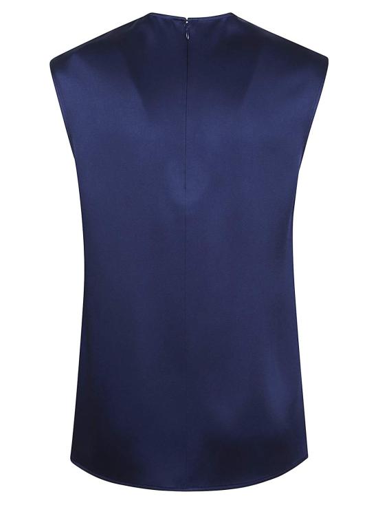  스텔라 맥카트니 민소매 티셔츠 스텔라 매카트니 새틴 슬리브리스 탑 네이비 - STELLA MCCARTNEY