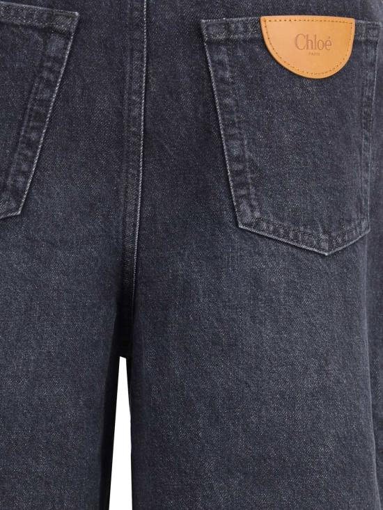  끌로에 데님 팬츠 와이드 레그 진 블랙 - CHLOE