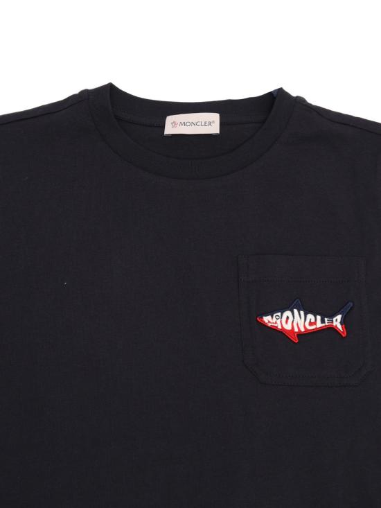  [키즈] 몽클레어 트레이닝 상의 아동용 반팔 티셔츠 (블루) - MONCLER
