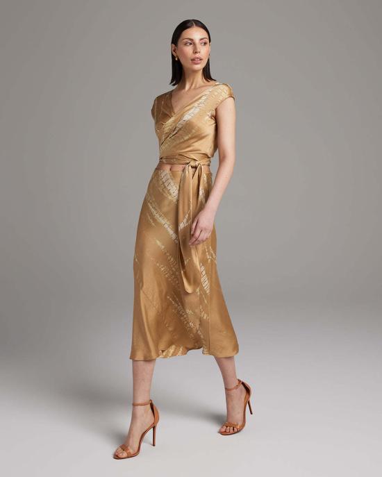  VOZ 롱 스커트 Voz 타이 다이 바이어스 미디 스커트