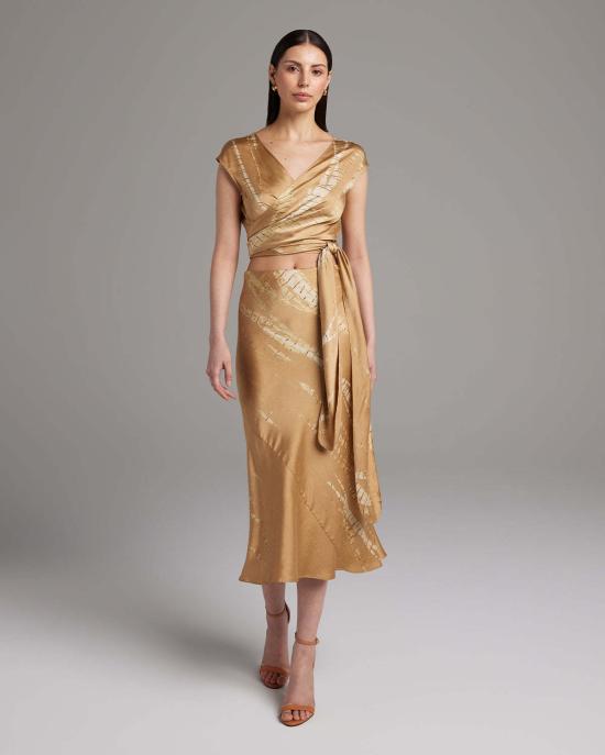  보즈 롱 스커트 Voz 타이 다이 바이어스 미디 스커트 - VOZ