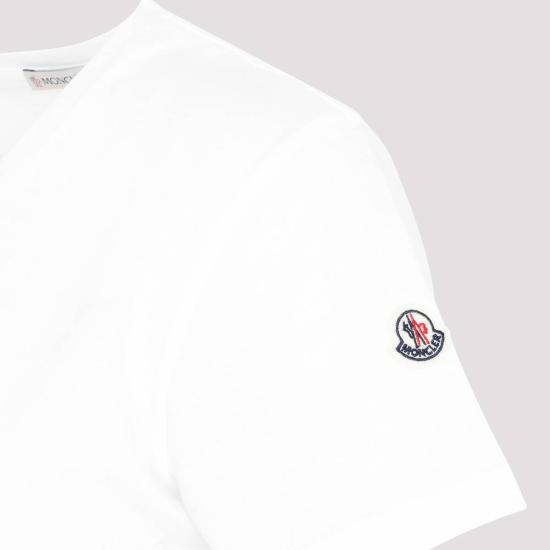  몽클레어 반팔 티셔츠 코튼 티셔츠 내추럴 - MONCLER