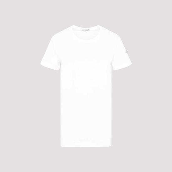  몽클레어 반팔 티셔츠 코튼 티셔츠 내추럴 - MONCLER