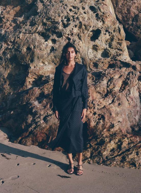  파리 데사이 민소매 티셔츠 지안 메탈릭 탱크 에스프레소 메탈릭 - PARI DESAI